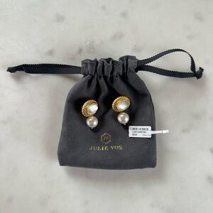 Julie Vos Gold and Pearl Earrings
